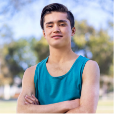 Tyler, an adolescent with moderate-to-severe atopic dermatitis 