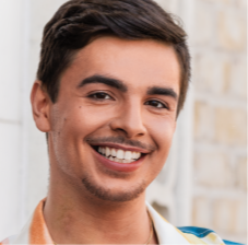 Paulo's moderate-to-severe atopic dermatitis on face at twenty-seven years old