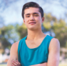 Tyler, an adolescent with moderate-to-severe atopic dermatitis 